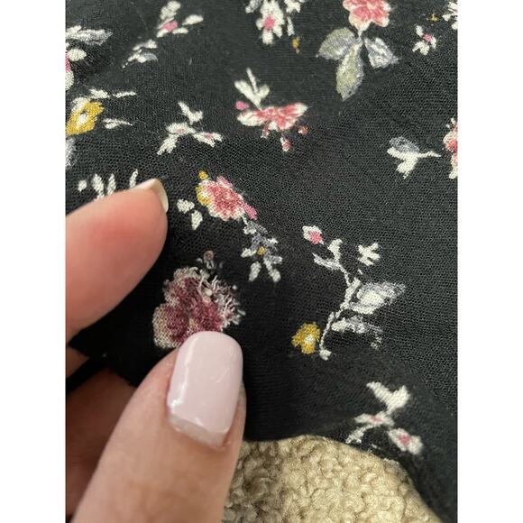 Abercrombie & Fitch Black Floral Boho prairy Romper Size XS - Picture 9 of 9